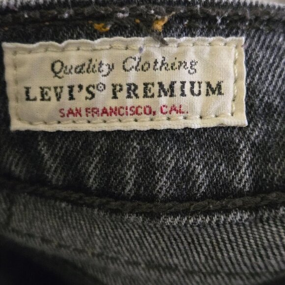 Levi's Wedgie Straight Premium Denim Raw Hem Black Wash Jeans Size 25 - Picture 11 of 12